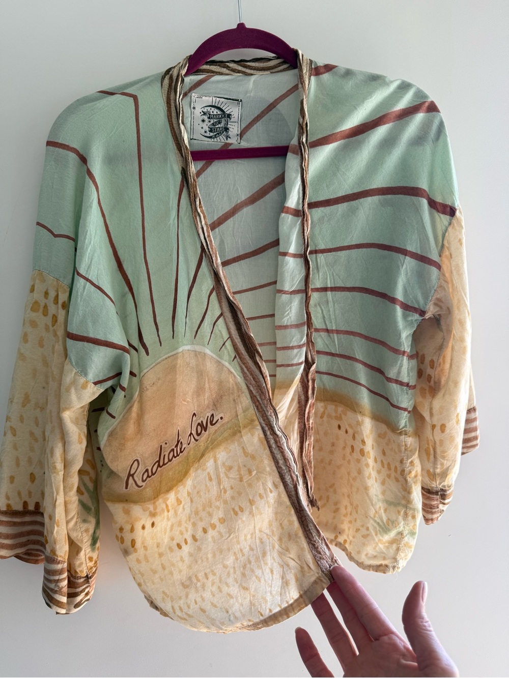 Radiant Love Mint & Cream Lightweight Kimono Jacket